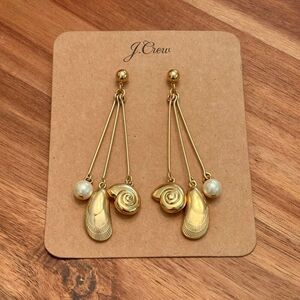 J.Crew | Seashell Drop Earrings | 3” Drop